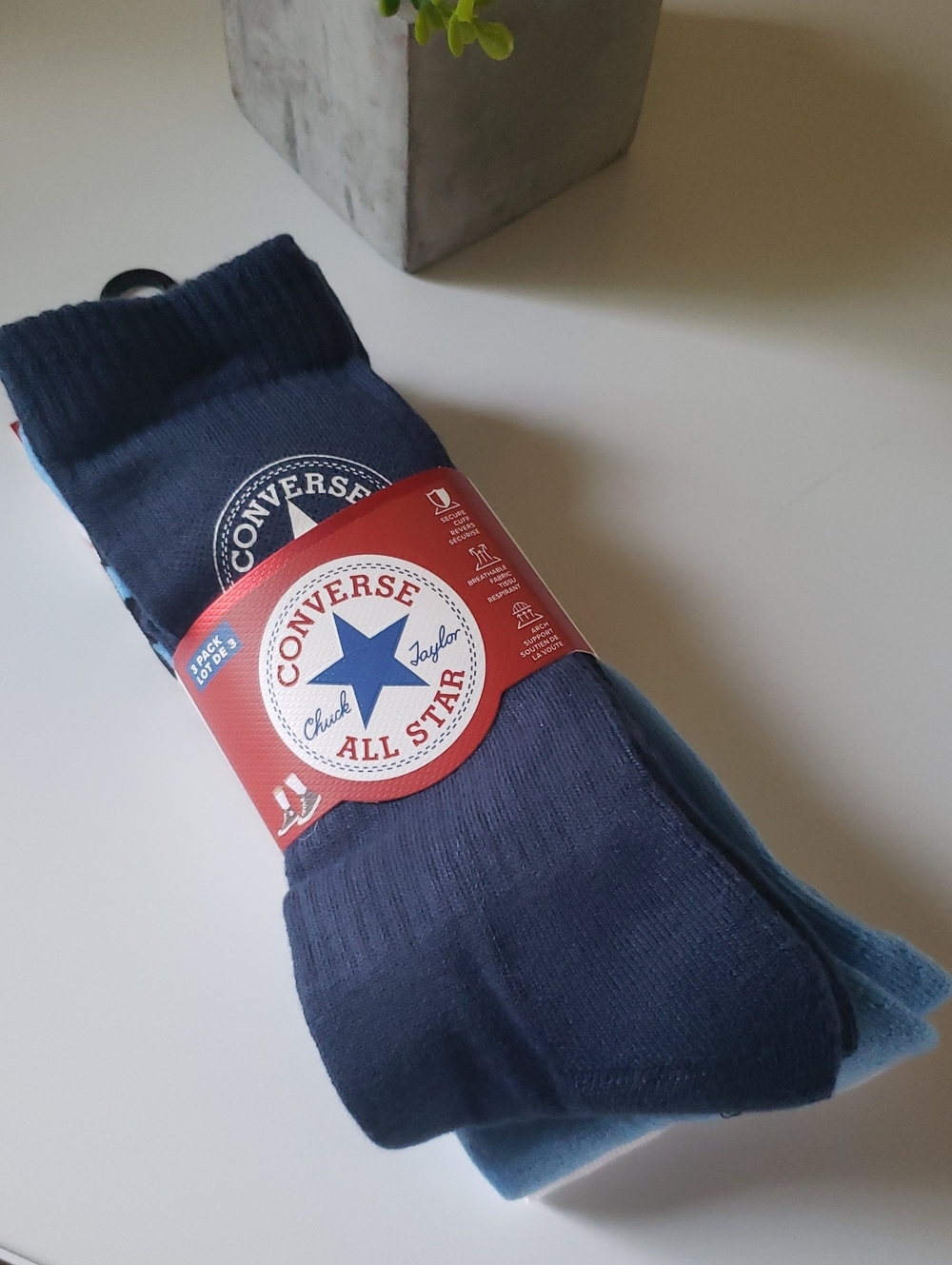 CONVERSE BNIP MEN'S CUSHIONED CREW SOCKS - PACK OF 3